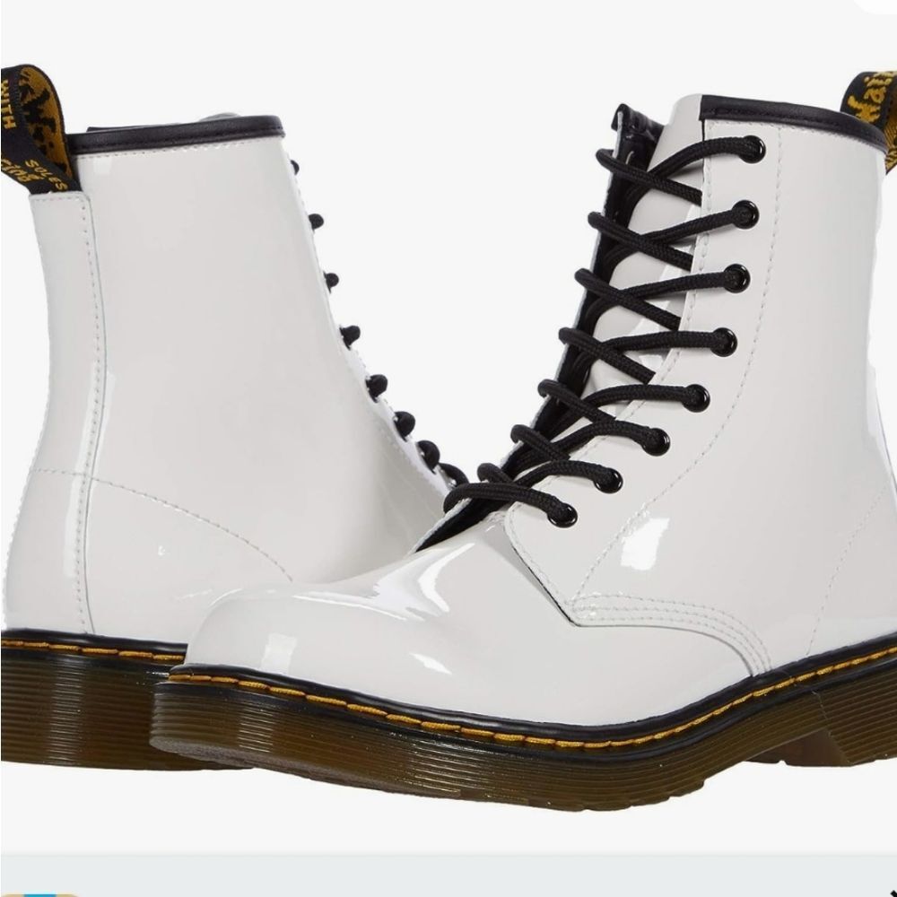 Dr. Martens 1460 Patent Lace-Up Boots- White